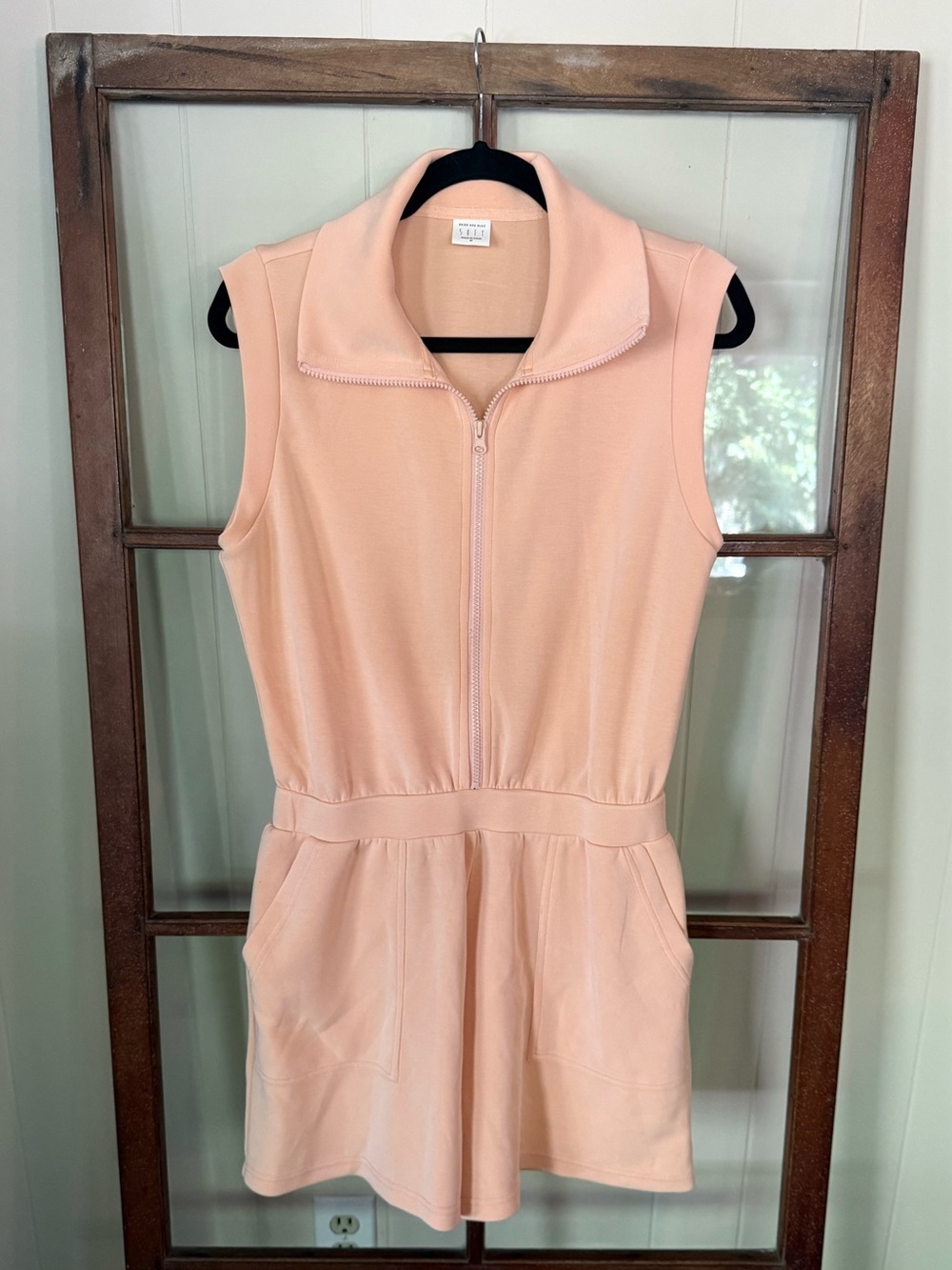 Skies Are Blue Peach Puff Coral Soft Modal Sleeveless Romper Lounge Casual - Med - Picture 4 of 10